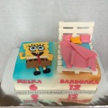 Spongebob a posteľ z paliet 